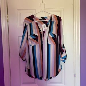 Harper Stripe Shirt from Torrid NWT